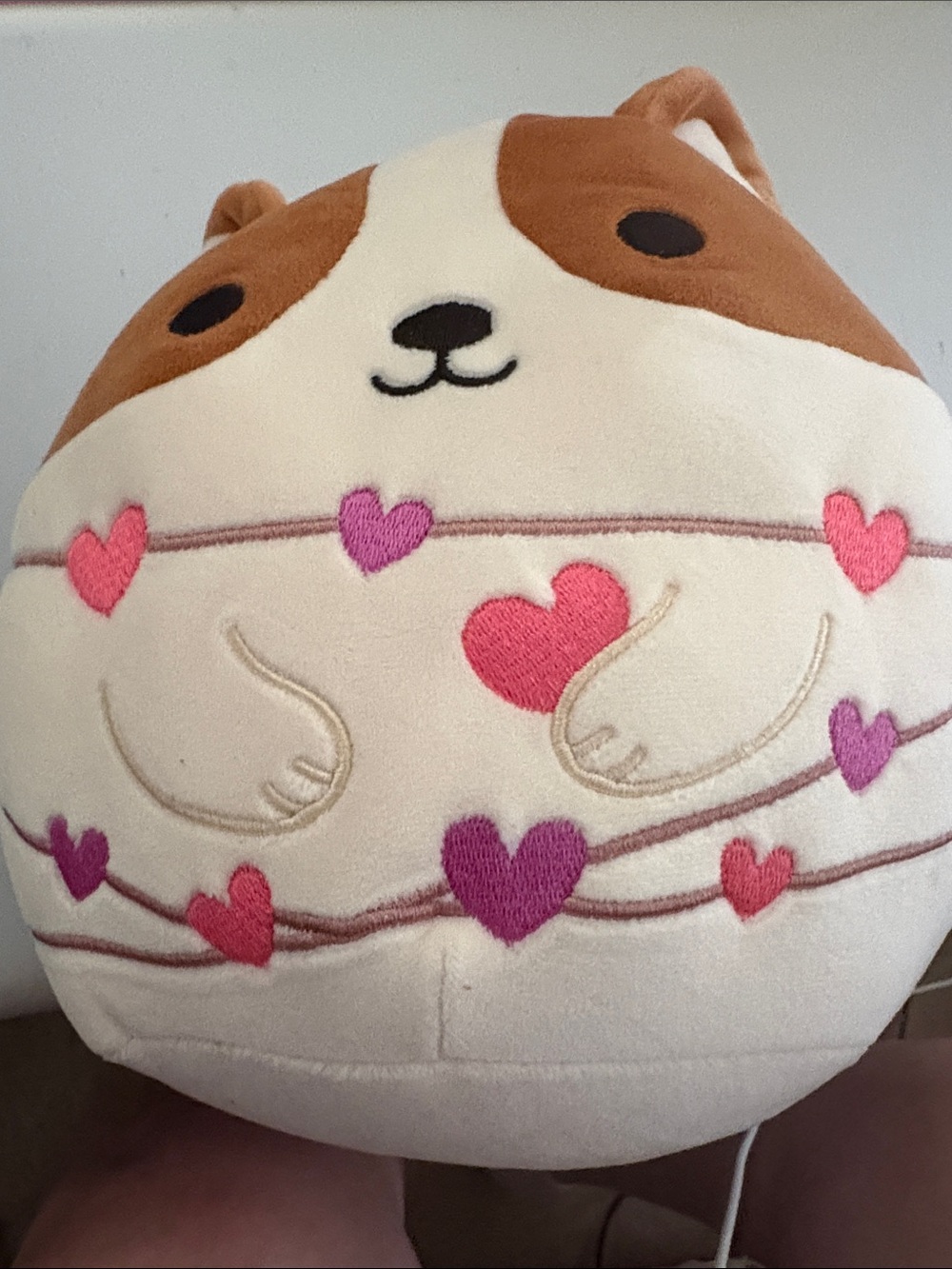 Squishmallows Reginald Pink and Brown Heart Patch Plush Tag